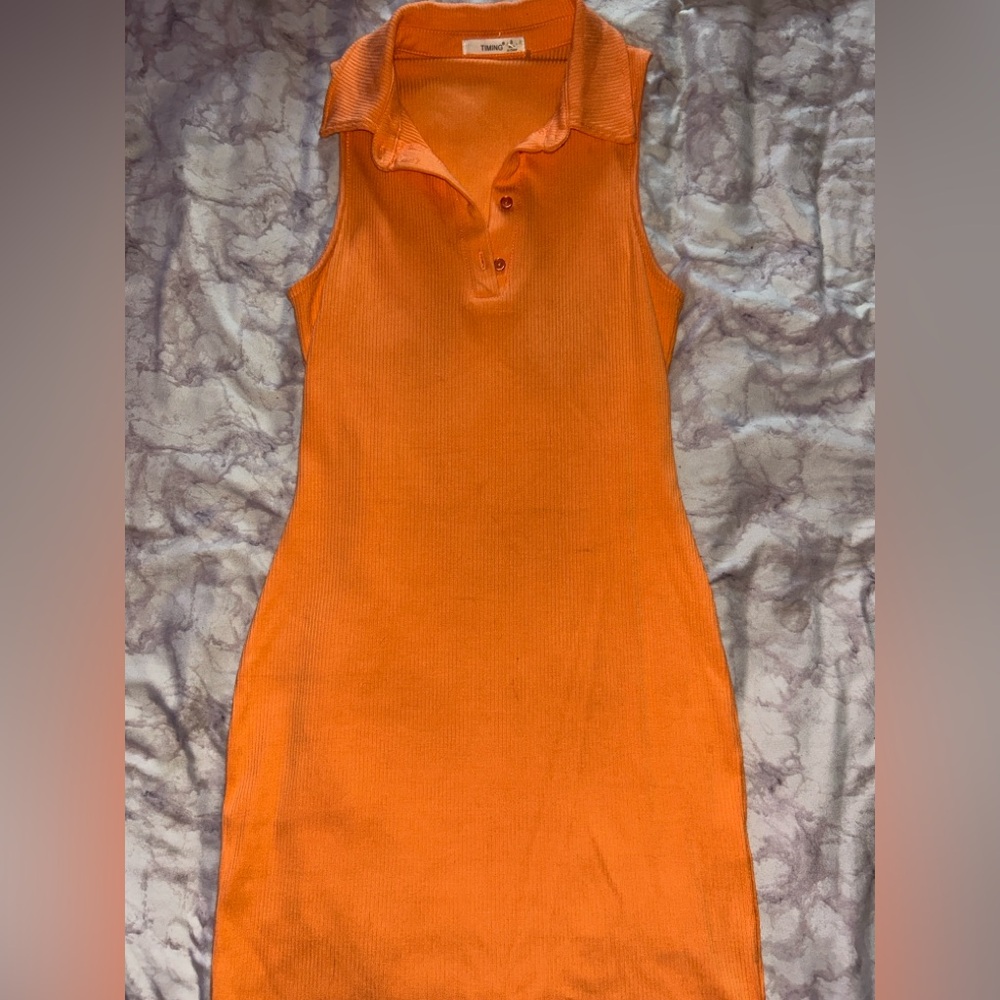 Trendy Boutique Orange Sleeveless Dress